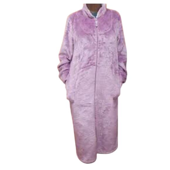 Brand New Charter Club Women's Size S Plum Purple  Super Soft Plush Teddy Robe - Picture 2 of 9